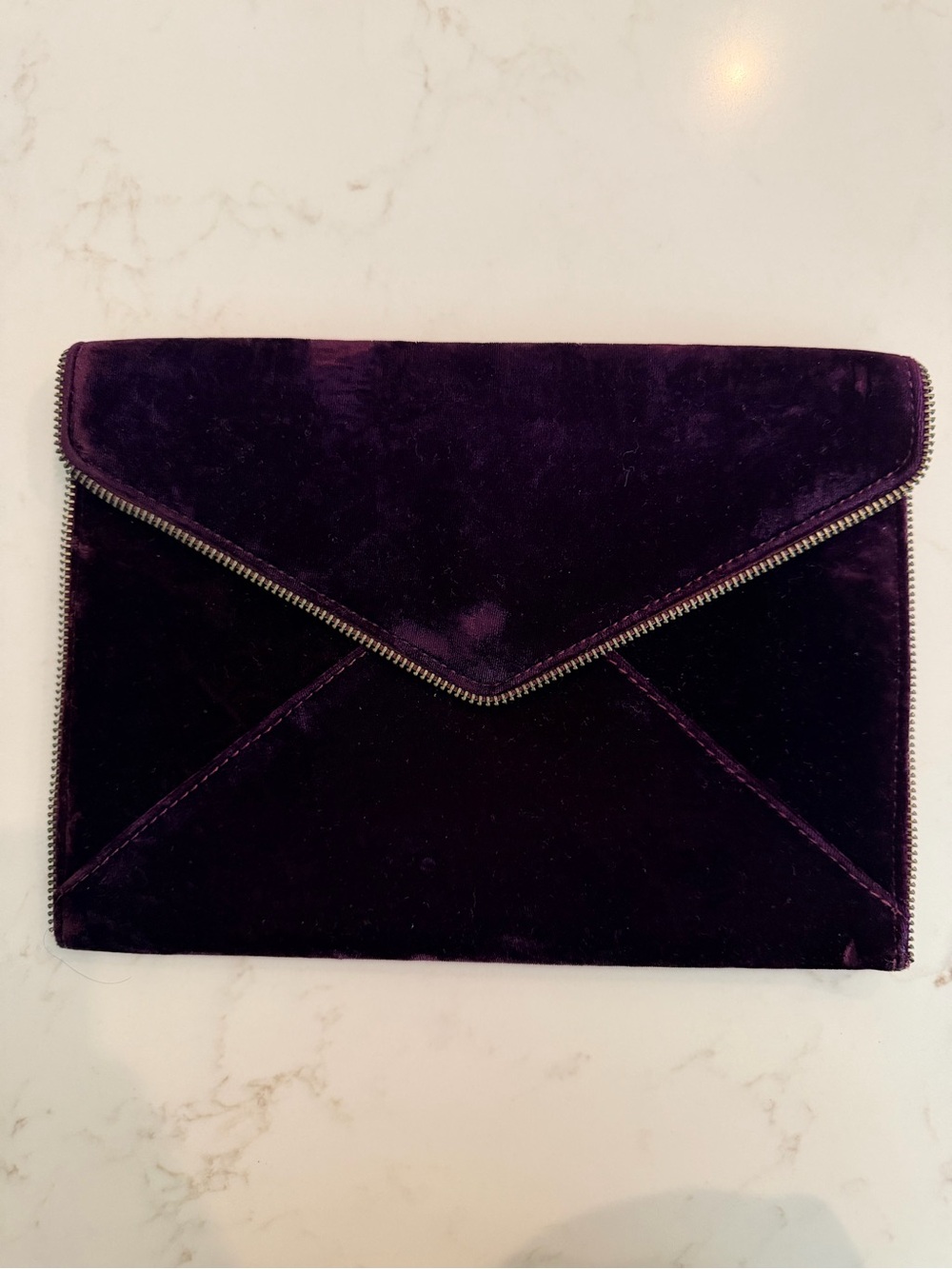 Velvet Envelope Clutch - Deep Purple
